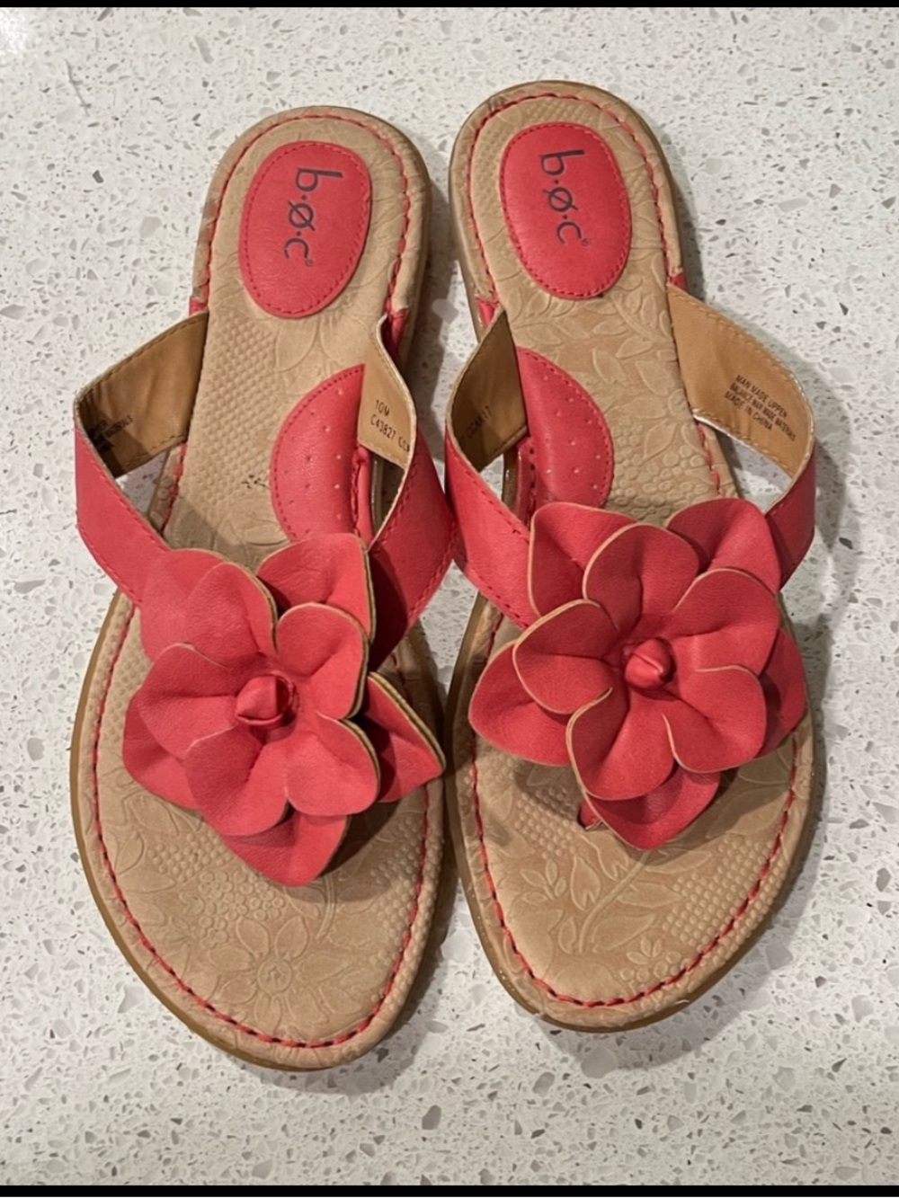 b.o.c Floral Thong Sandal Coral Size 10